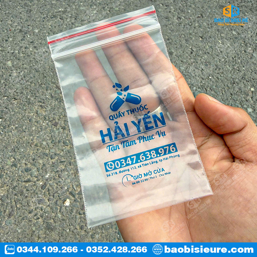 In túi zip đựng thuốc tây
